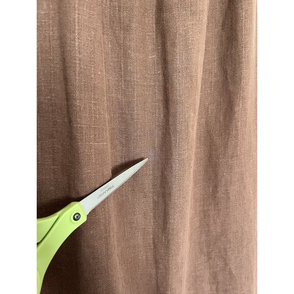 Eileen Fisher 100% Linen Midi Skirt Size M Brown Side Slits Lagom Sustainable - Picture 8 of 8